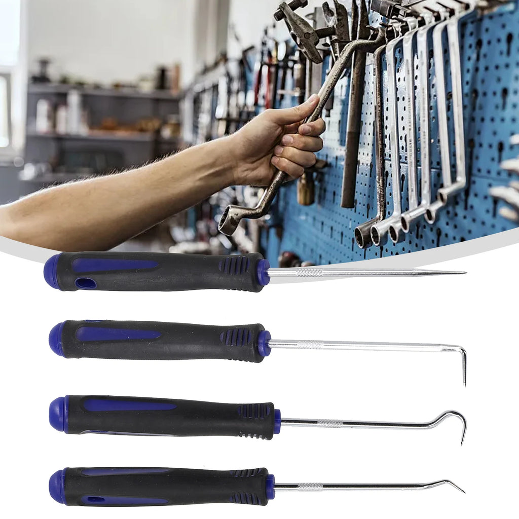4Pcs Car Vehicle Oil Seal Screwdrivers Pick and Hook Set Car Auto Oil Seal O-Ring Seal Gasket Pick Puller Remover Fit