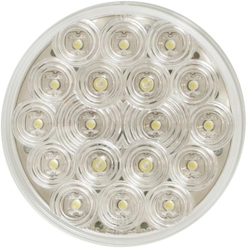 76454 White 4" round Fleet 18-LED Back-Up Light, White/Clear