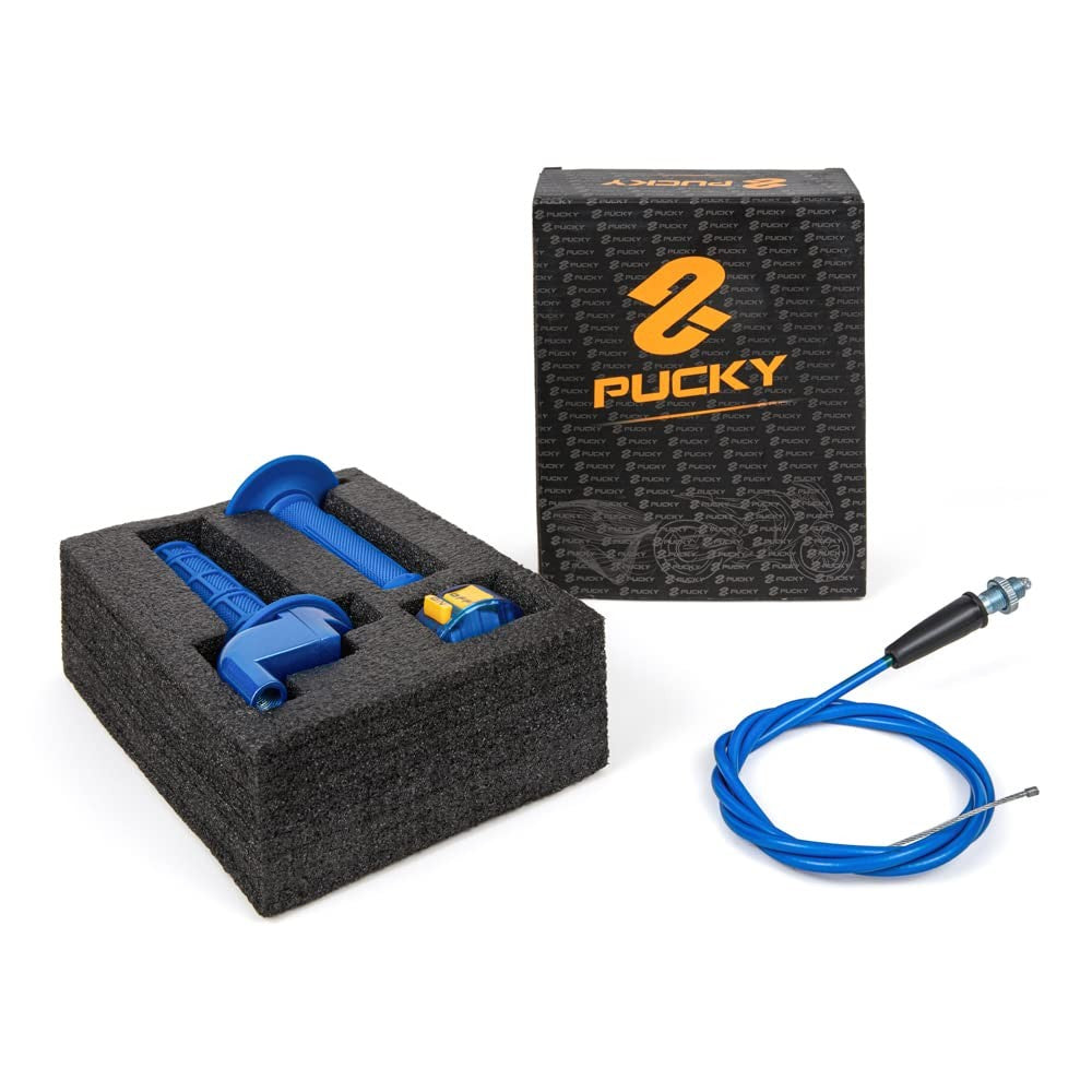 PUCKY New 7/8" 22Mm Twist Throttle Accelerator Handle Grips and Cable Set Wit...