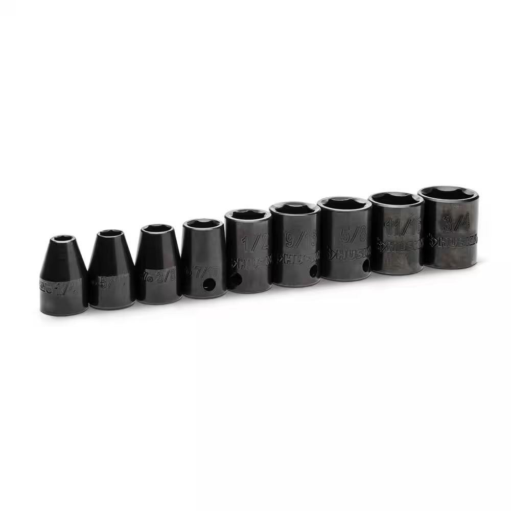 3/8 In. Drive Standard SAE 6-Point Impact Socket Set (9-Piece)