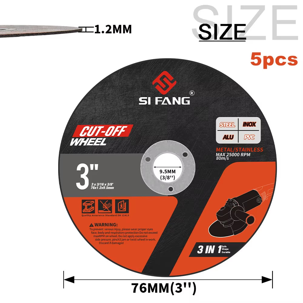 5Pcs75Mm Circular Resin Saw Blade Mini Cutting Disc Grinding Wheel Angle Grinder Accessories Metal Wood Iron Plastic Cutting Saw