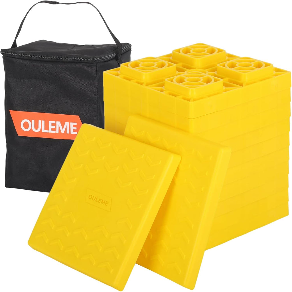 12 Pack RV Leveling Blocks, Stackable Jack Blocks, Interlocking Leveling Pads Wi
