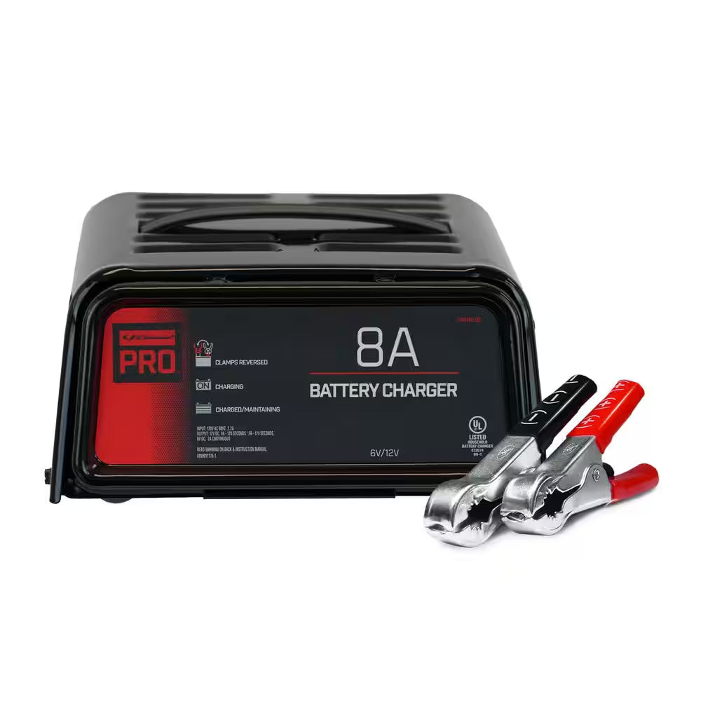 Automotive 6-Volt, 12-Volt, 8 Amp, 2 Amp Battery Charger and Maintainer