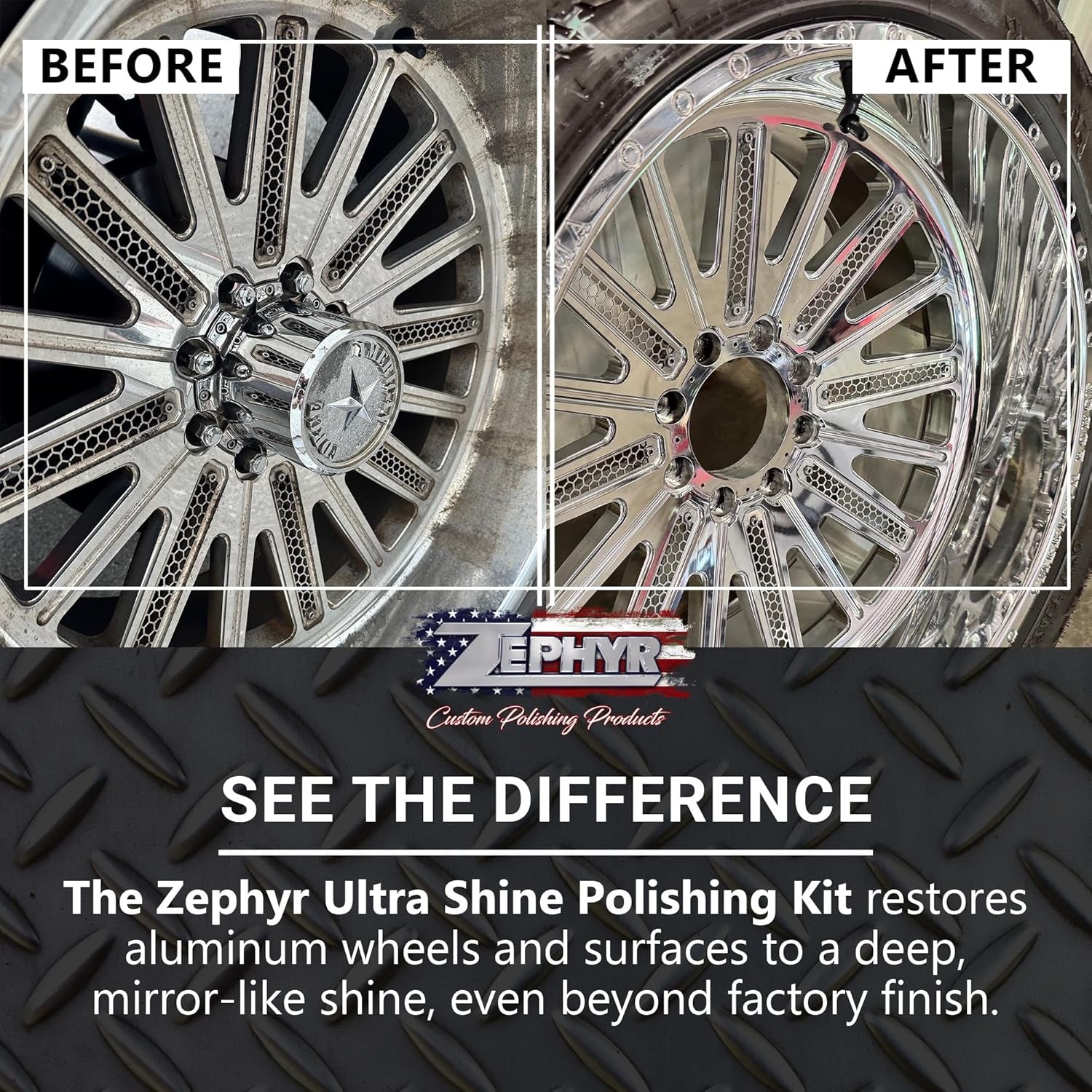 - Ultra Shine Forged Wheels Aluminum Polishing Kit - Aluminum Wheel Polisher - Stainless Steel & Metal Polishing Kit Made for Semi & Lifted Trucks, Billet Parts, & More