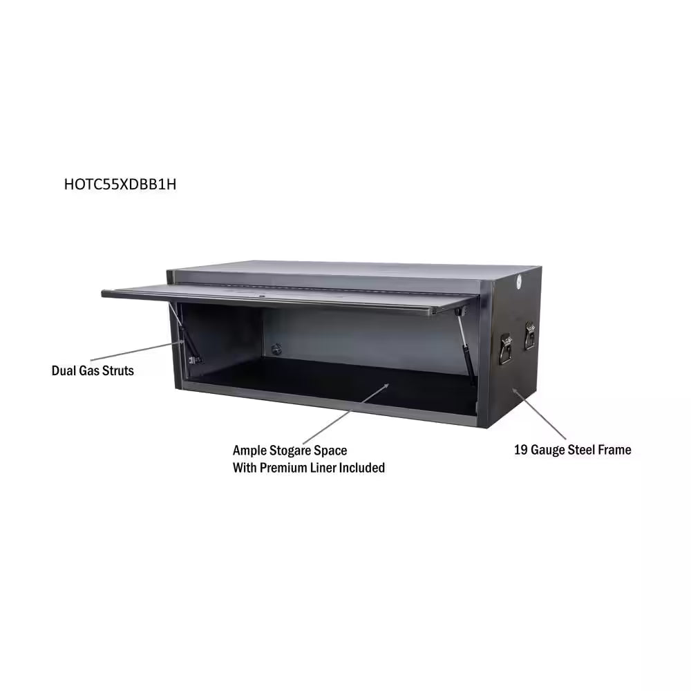 Modular Tool Storage 55 In. W X 24 In. D Heavy Duty Matte Black Top Tool Chest