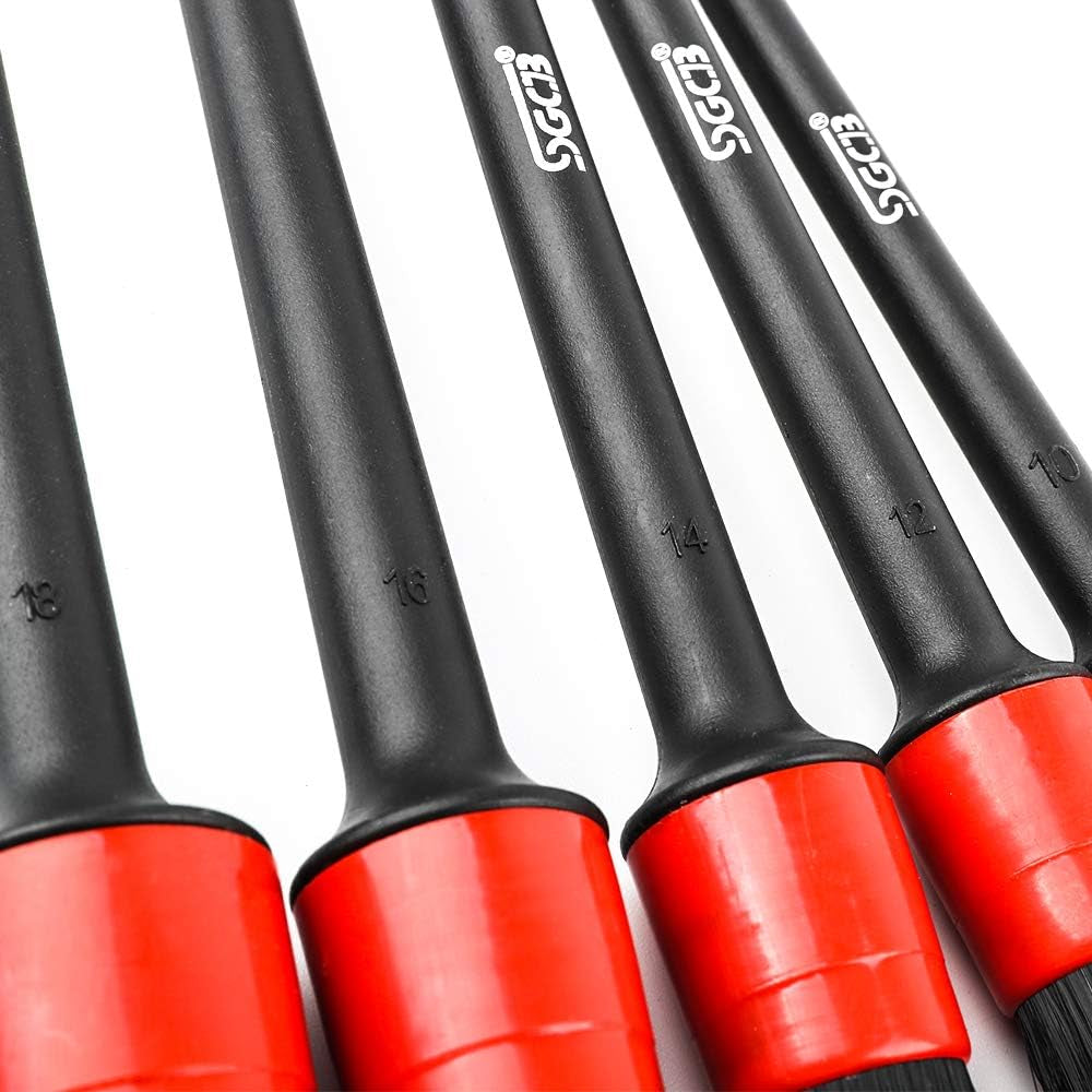 Auto Soft Detailing Brush Set, Boar Hair Bristle Brush for Car Auto Detail, Scratch Free Automotive Caring Brushes for Car Motorcycle Interior Exterior Cleaning Emblems Wheels Dashboard Air Vent