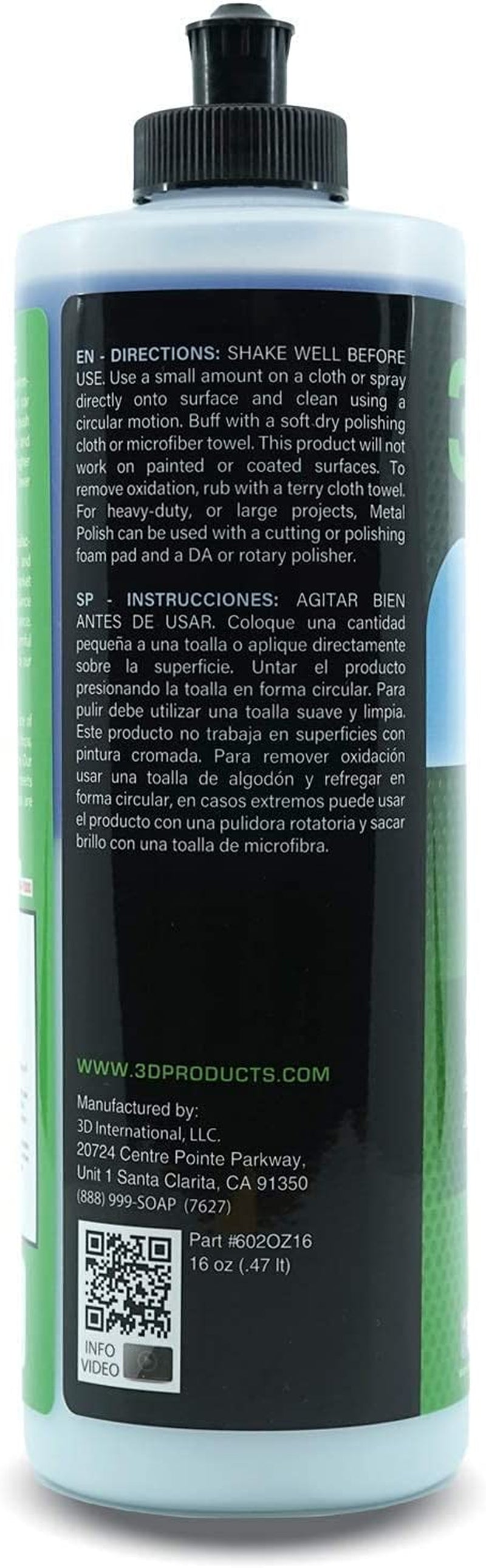 Metal Polish – Heavy Duty Car Metal Polish for Aluminum, Chrome, Brass, Copper, Silver – Removes Oxidation, Tarnish & Stains – 16Oz – Made in USA