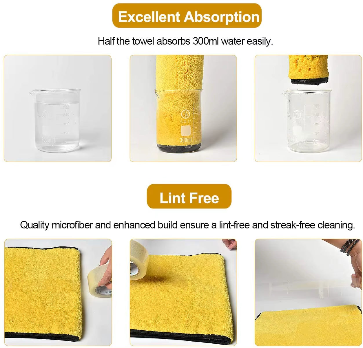 Car Wash Microfiber Towel Car Cleaning Drying Cloth Car Care Cloth Detailing Car Washtowel Never Scrat