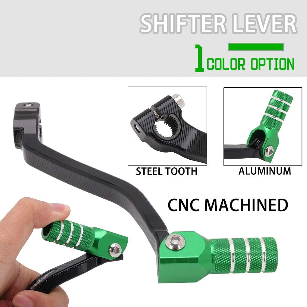 Motorcycle Gear Shifter Pedal Shift Lever Arm CNC for KX250F 2009-2020 KX250 2019-2023 KX250X 2021-2023 Dirt Bike Green
