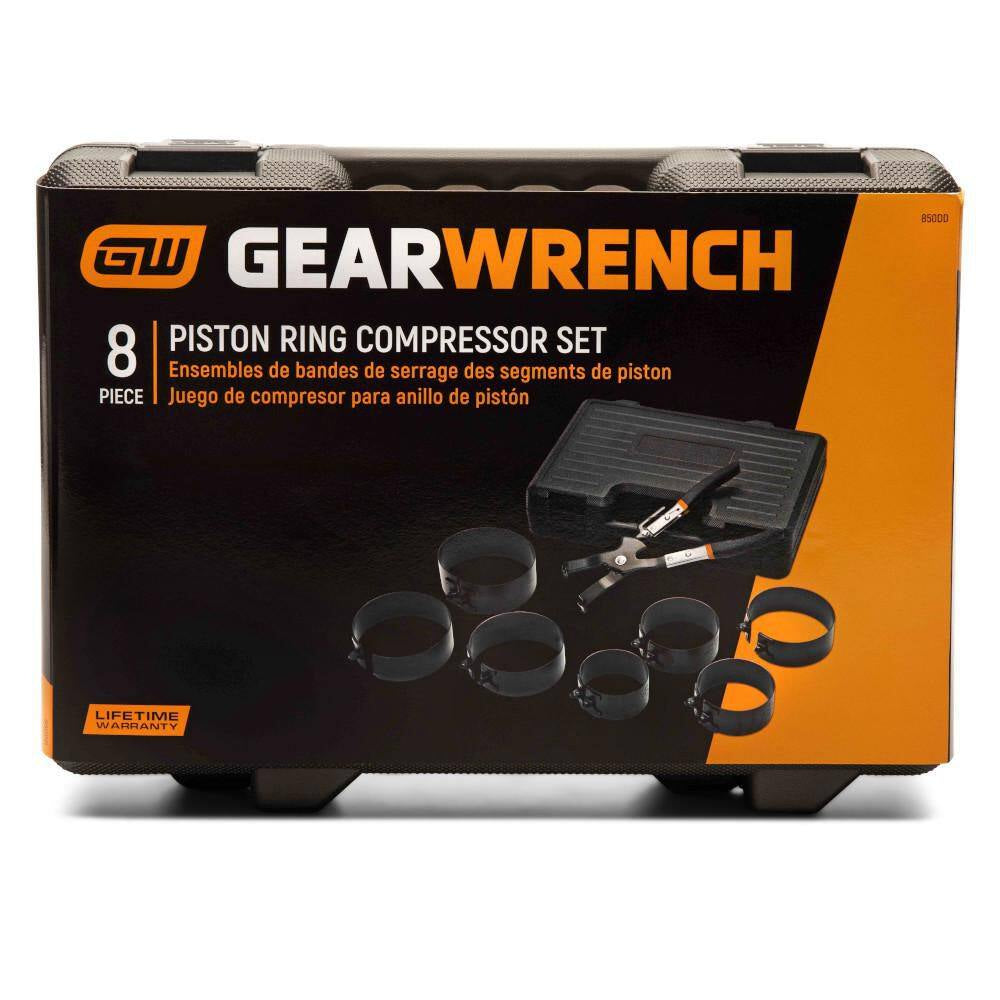 2-7/8 In. X 4-3/8 in Piston Ring Plier Compressor Set (8-Piece)