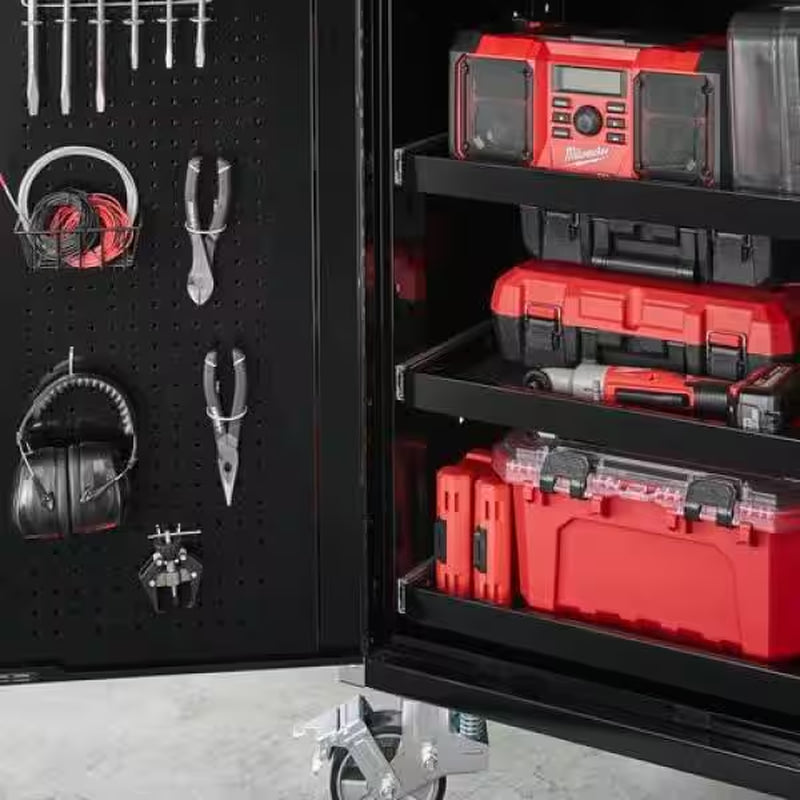 28 In. W X 25 In. D Professional Duty Side Tool Chest Locker with Casters in Black