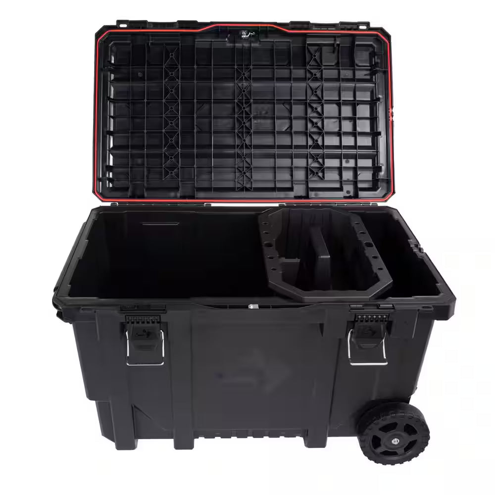 36.5 In. Black Heavy Duty Large Rolling Toolbox with Tool Tray and Keyed Lock