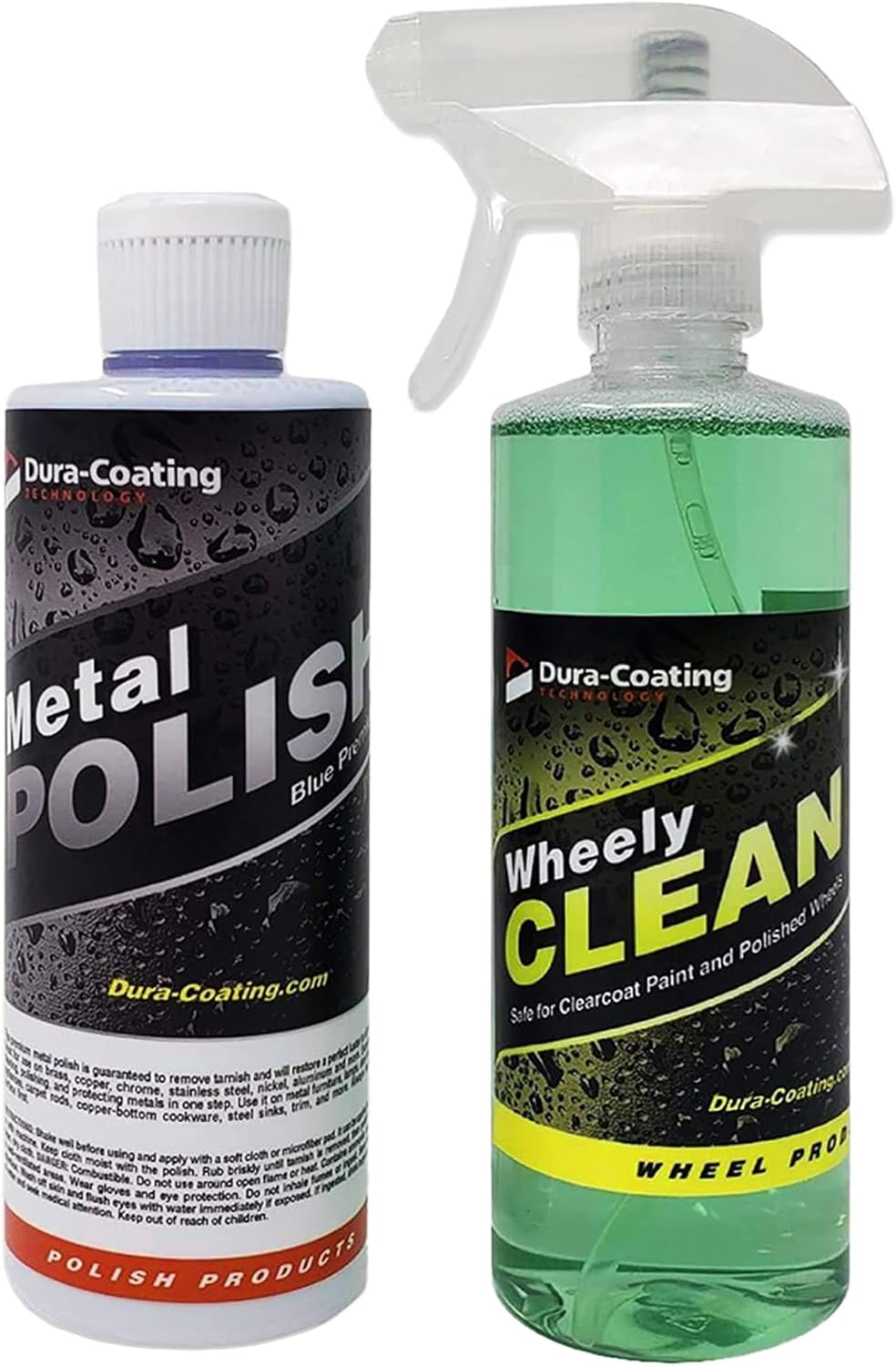 , Blue Premium Metal Polish - Perfect for Aluminum Wheels, Diamond Plate, Stainless Steel, Copper, Brass, & Nickel - 16Oz Polish + 16Oz Wheely Clean (Wheel and Tire Cleaner)