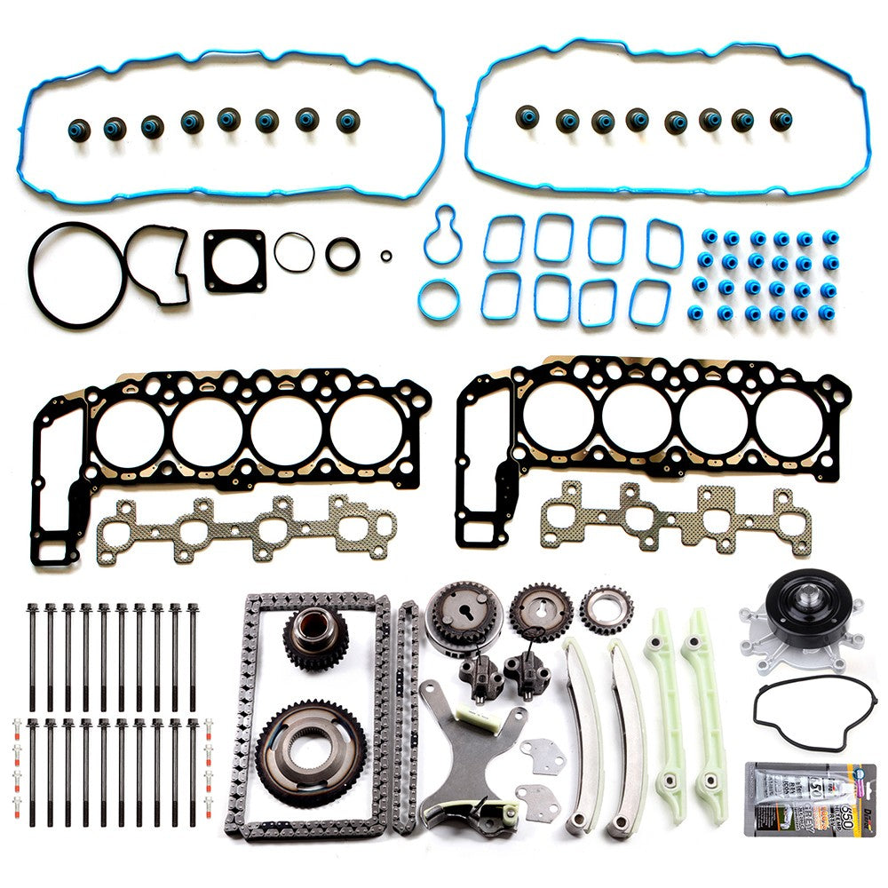 Timing Chain Kit Head Gasket Bolts Set Water Pump for 99-03 Jeep Grand Cherokee