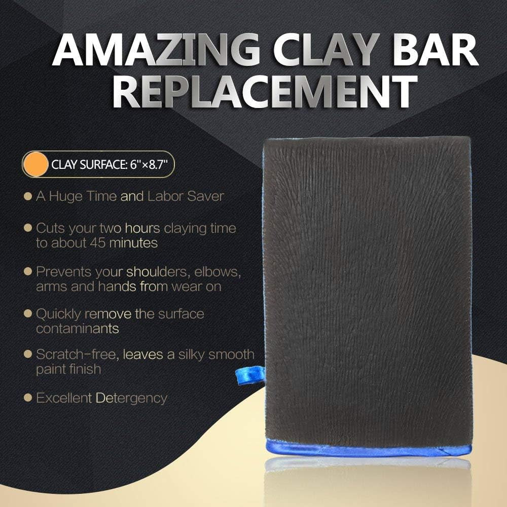 Clay Mitt, Fine Grade Clay Bar Mitt Surface Prep Mitt Finish Clay Bar Mitt Wash Mitt Clay Eraser Mitt for Auto Detailing Clay Bar Alternative Novel Detailing Tool & Kit,1-Pack