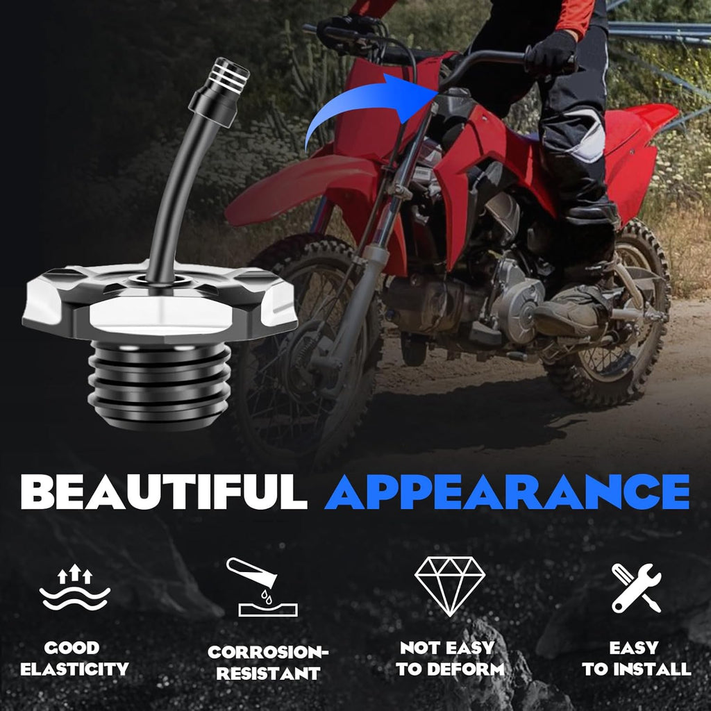 Dirt Bike Gas Fuel Tank Cap Cover with Vent Hose CNC for CRF 110 125F CRF110 CRF125F CRF125FB Big Wheel 2019-2024 Black